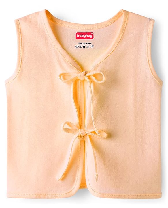 Babyhug Interlock Knit Sleeveless Solid Colour Jhablas Pack Of 5 - Multicolour