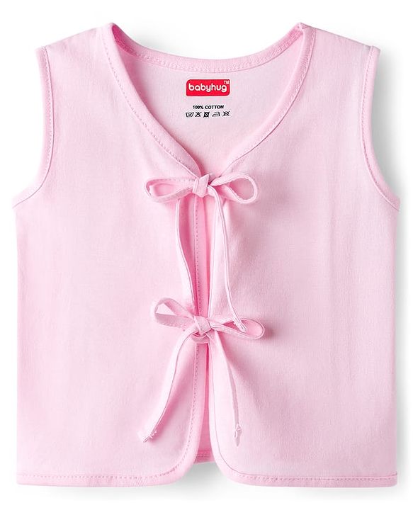 Babyhug Interlock Knit Sleeveless Solid Colour Jhablas Pack Of 5 - Multicolour