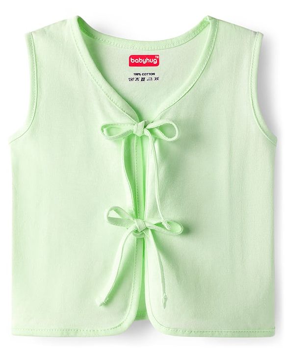 Babyhug Interlock Knit Sleeveless Solid Colour Jhablas Pack Of 5 - Multicolour