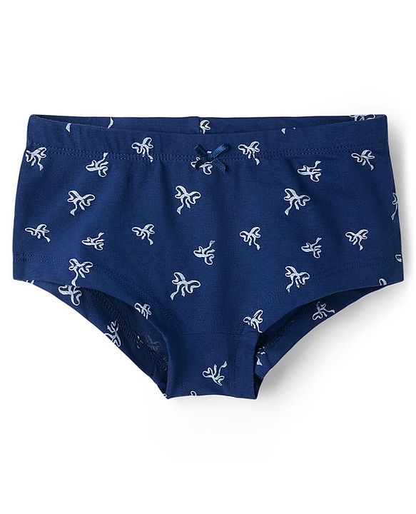 Pine Kids Cotton Elastane Knit Hipster with Bow Print Pack of 3 - ( Colour May Vary)