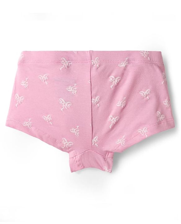 Pine Kids Cotton Elastane Knit Hipster with Bow Print Pack of 3 - ( Colour May Vary)