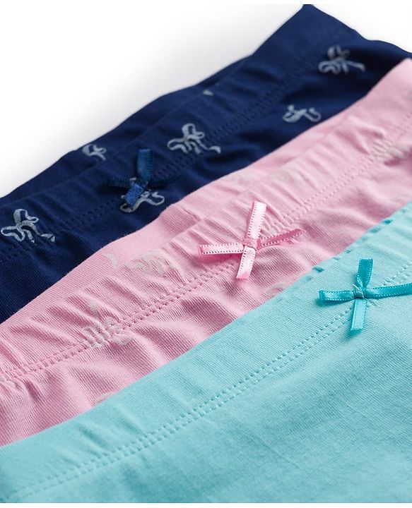 Pine Kids Cotton Elastane Knit Hipster with Bow Print Pack of 3 - ( Colour May Vary)