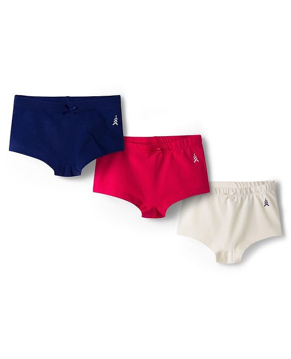 Pine Kids Cotton Elastane Knit Solid Colour Panties (Colour May Vary)
