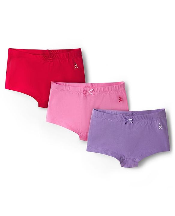 Pine Kids Cotton Elastane Knit Solid Colour Hispter Pack Of 3 (Colour May Vary)