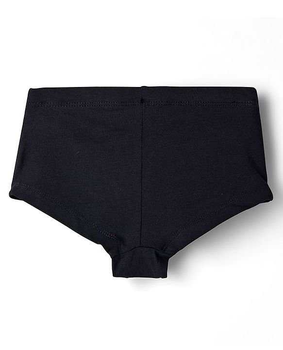 Pine Kids Cotton Elastane Knit Solid Colour Panties Pack Of 3 - Black