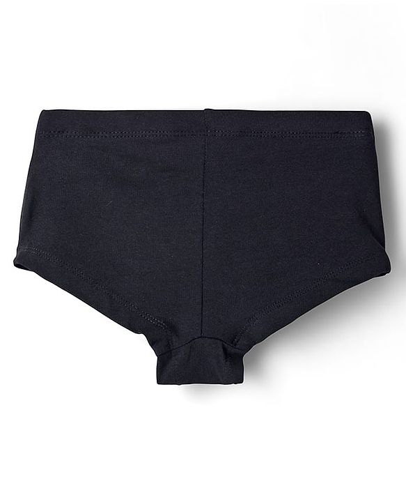 Pine Kids Cotton Elastane Knit Solid Colour Panties Pack Of 3 - Black