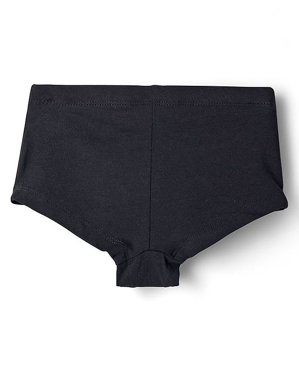 Pine Kids Cotton Elastane Knit Solid Colour Panties Pack Of 3 - Black