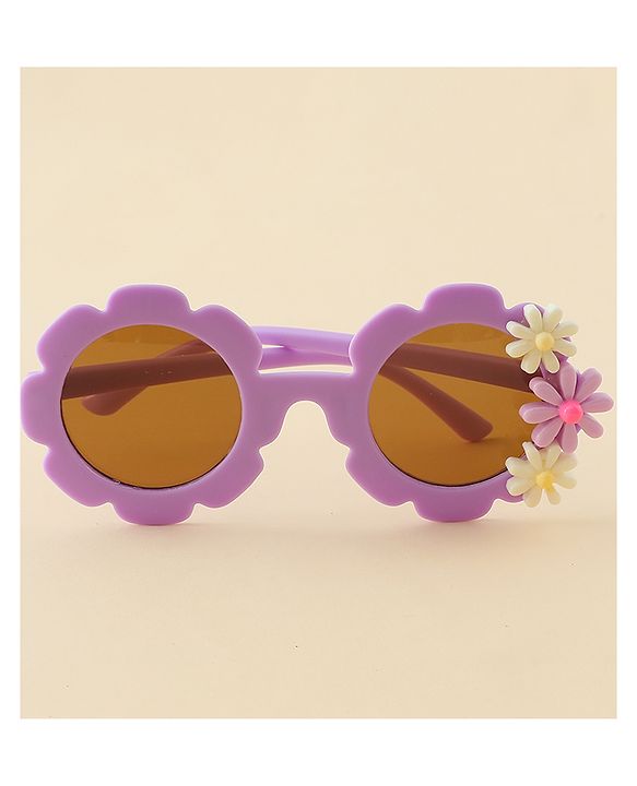 Babyhug Hair Accessories Combo Sets  Sunglasses & Hair Clips Dark With Bow & Floral  Design    Pack of 3 - Dark Purple