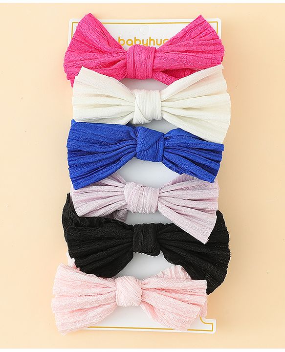 Babyhug Free Size Bow Design Headband Pack of 6 - Multicolor