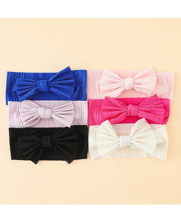 Babyhug Free Size Bow Design Headband Pack of 6 - Multicolor