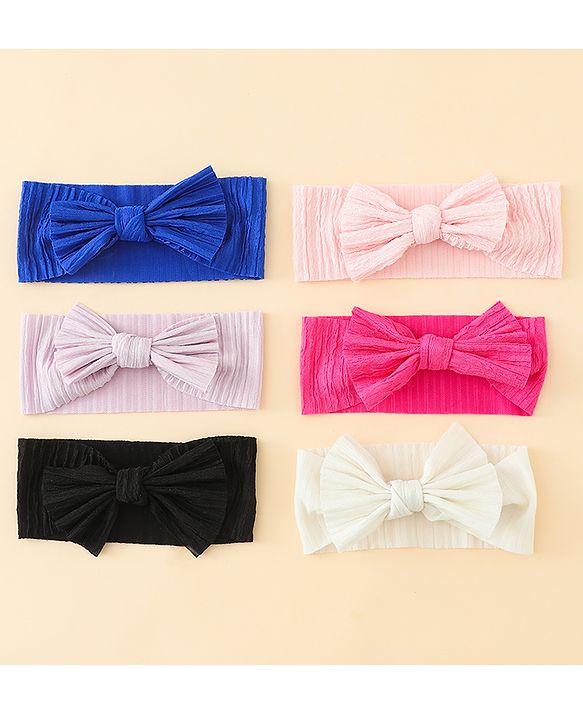 Babyhug Free Size Bow Design Headband Pack of 6 - Multicolor