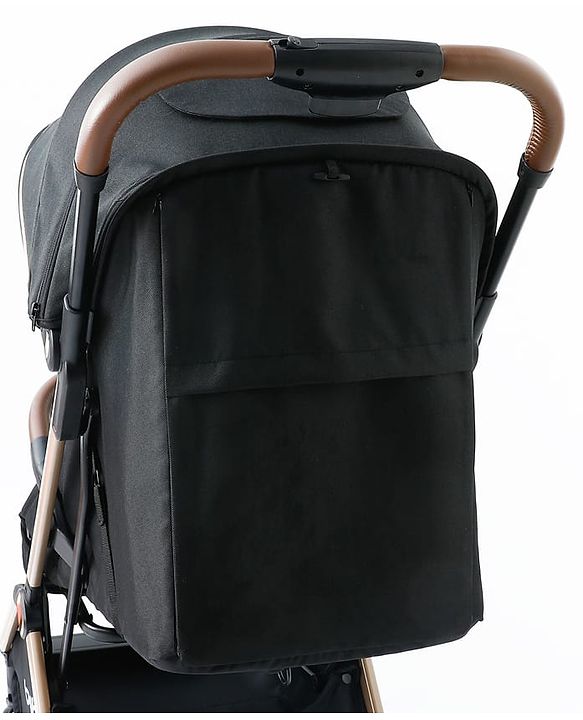 Babyhug Auto-fold Baby Stroller with Concealed Linked Brake - Black| One-Hand Compact Fold|  5-Point Harness| Shock Absorbing Wheels| Travel-Friendly| 0-3 Years Boys & Girls| Reclining Seat| PU Handle