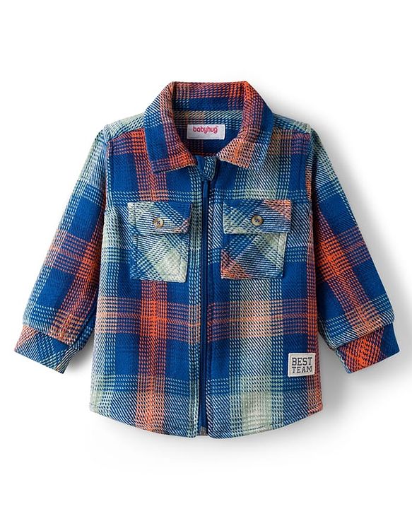 Babyhug Cotton Woven Full Sleeves Checks Shirt - Blue
