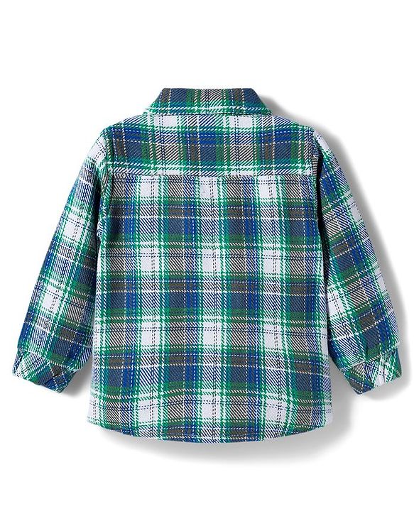Babyhug Cotton Woven Full Sleeves Checks Shirt - Light Blue