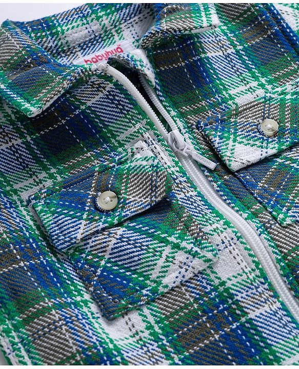 Babyhug Cotton Woven Full Sleeves Checks Shirt - Light Blue