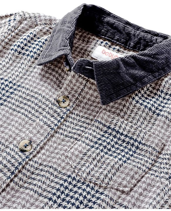 Babyhug 100% Cotton Woven Full Sleeves Shirt With Checks - Black