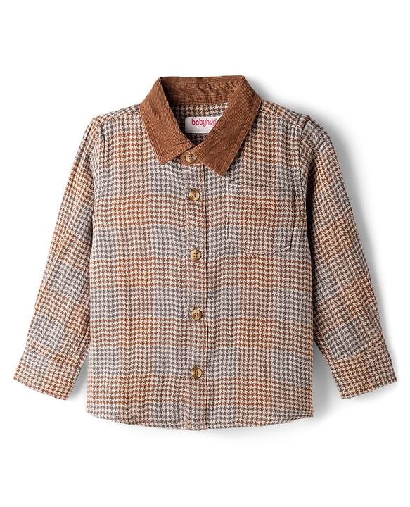 Babyhug Cotton Woven Full Sleeves Checkered Shirt - Multicolour
