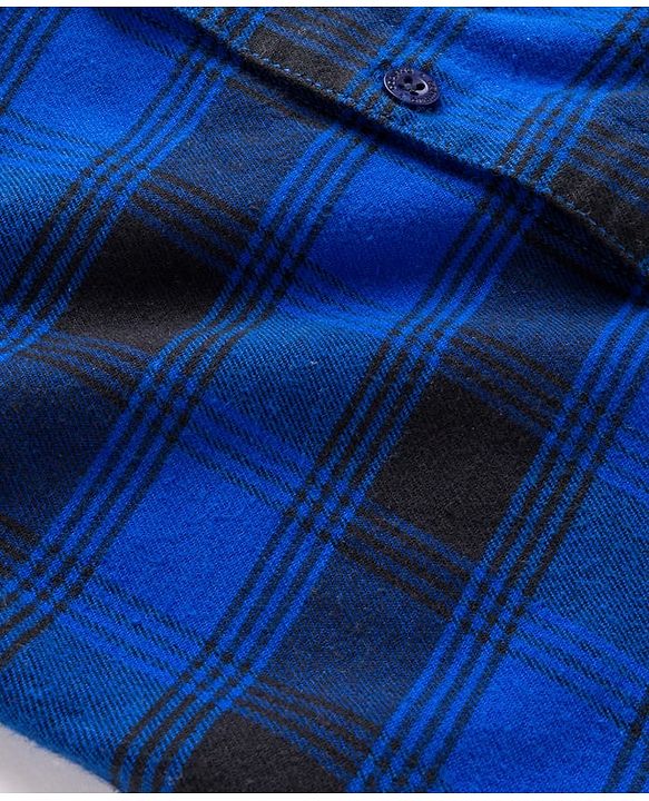 Babyhug Cotton Woven Full Sleeves Hooded Shirt With Checks - Blue