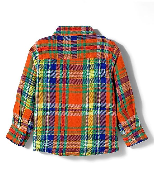 Babyhug Cotton Woven Full Sleeves Checks Shirt - Yellow