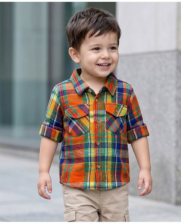 Babyhug Cotton Woven Full Sleeves Checks Shirt - Yellow