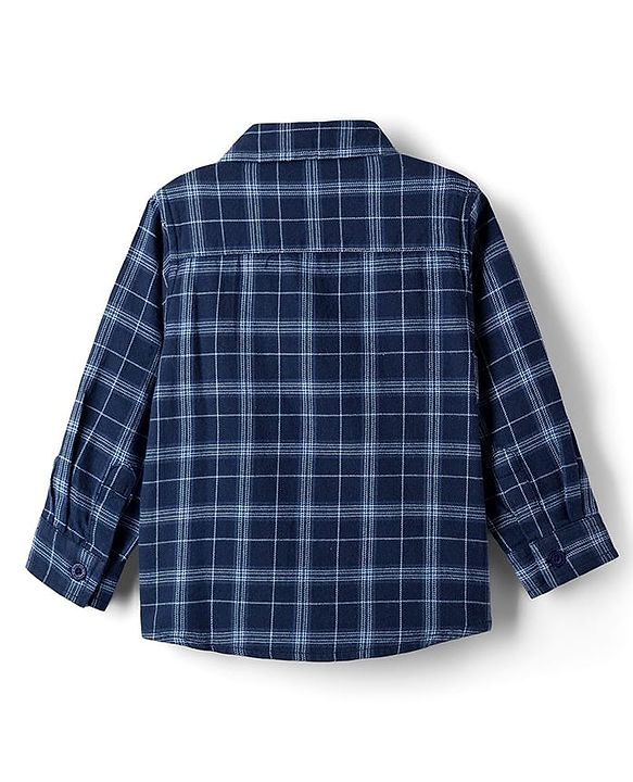 Babyhug Cotton Woven Full Sleeves Shirt With Checks - Navy Blue