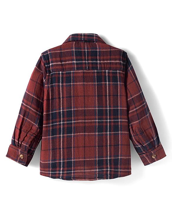Babyhug Cotton Woven Full Sleeves Checks Shirt - Brown
