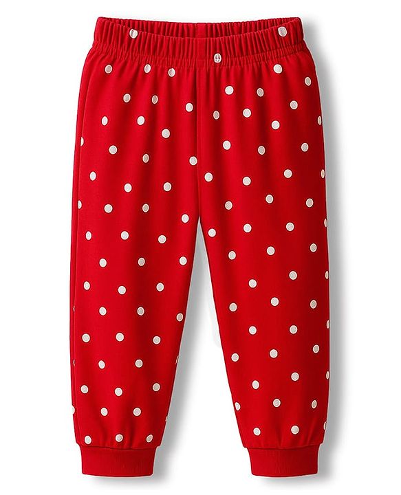 Babyhug Disney Single Jersey Knit Full Sleeves Night Suit With Marie Graphics - Red