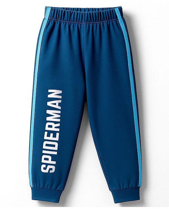 Babyhug Marvel Single Jersey Knit Full Sleeves Night Suit with Spider-Man Graphics - Light & Teal Blue