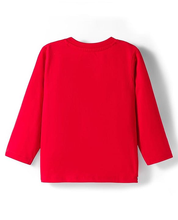 Babyhug Disney Single Jersey Knit Full Sleeves Night Suit With Lion King Graphics - Red