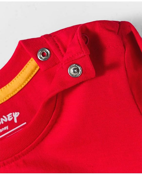 Babyhug Disney Single Jersey Knit Full Sleeves Night Suit With Lion King Graphics - Red