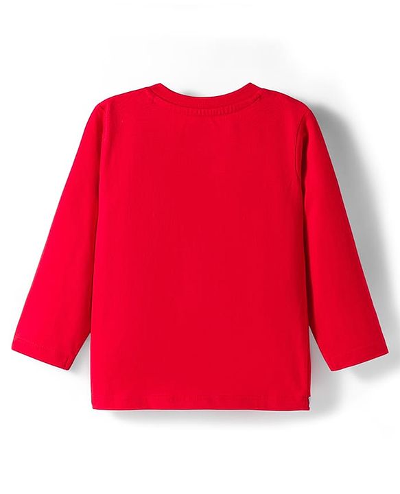 Babyhug Disney Single Jersey Knit Full Sleeves Night Suit With Lion King Graphics - Red