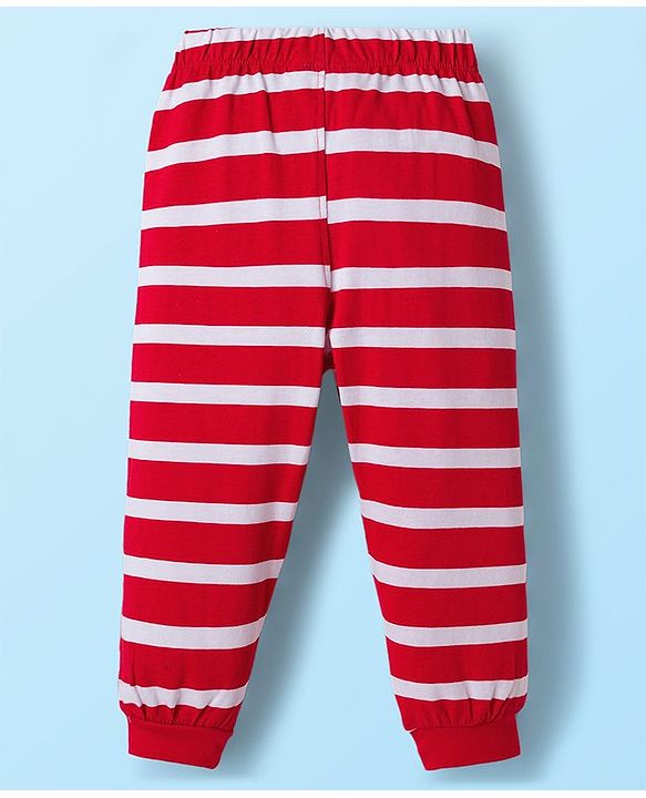 Babyhug Disney Single Jersey Knit Full Sleeves Night Suit With Winnie The Pooh Graphics - White & Red