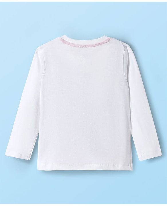 Babyhug Disney Single Jersey Knit Full Sleeves Night Suit With Winnie The Pooh Graphics - White & Light Blue