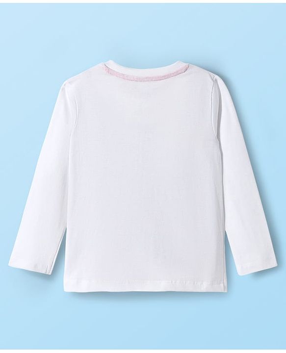 Babyhug Disney Single Jersey Knit Full Sleeves Night Suit With Winnie The Pooh Graphics - White & Light Blue