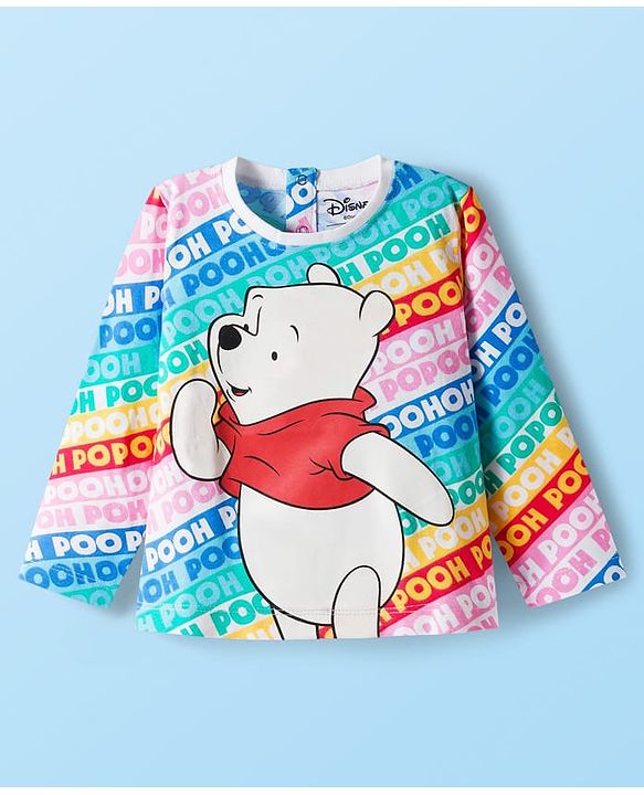 Babyhug Disney Single Jersey Knit Full Sleeves Night Suit With Winnie The Pooh Graphics - Light Blue