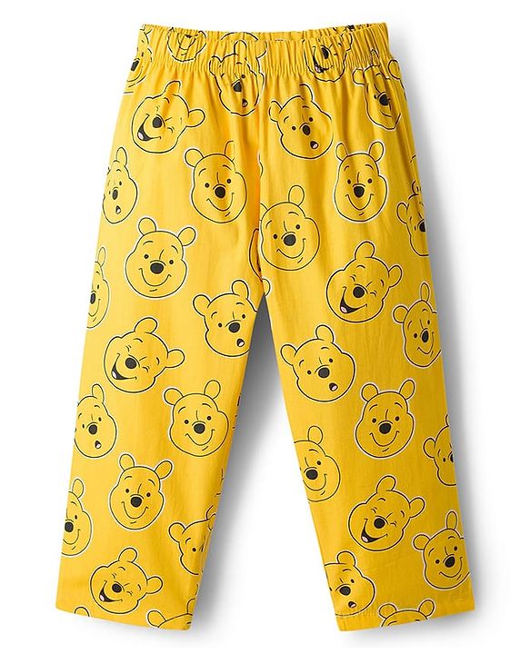 Babyhug Disney Single Jersey Knit Full Sleeves Co-ord Night Suit With Winnie The Pooh Print - Yellow