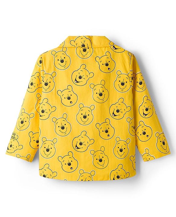 Babyhug Disney Single Jersey Knit Full Sleeves Co-ord Night Suit With Winnie The Pooh Print - Yellow