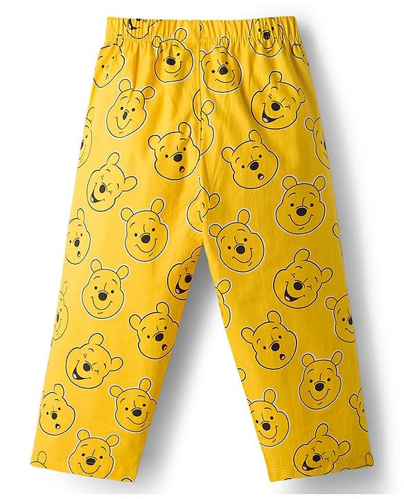 Babyhug Disney Single Jersey Knit Full Sleeves Co-ord Night Suit With Winnie The Pooh Print - Yellow
