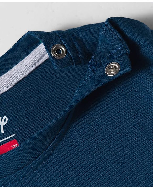 Babyhug Disney Single Jersey Knit Full Sleeves Night Suite with Mickey Mouse Graphic - Navy Blue