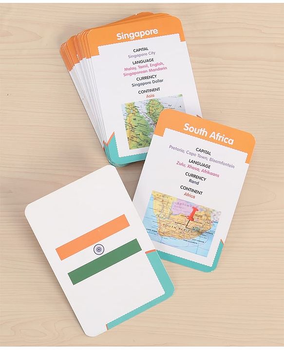 Babyhug Premium Double Sided Country Flags & Monuments Flash Cards 118 Cards English Early Geography Learning| General Knowledge Builder| BIS Certified Educational Gifting Easy to Understand & Play