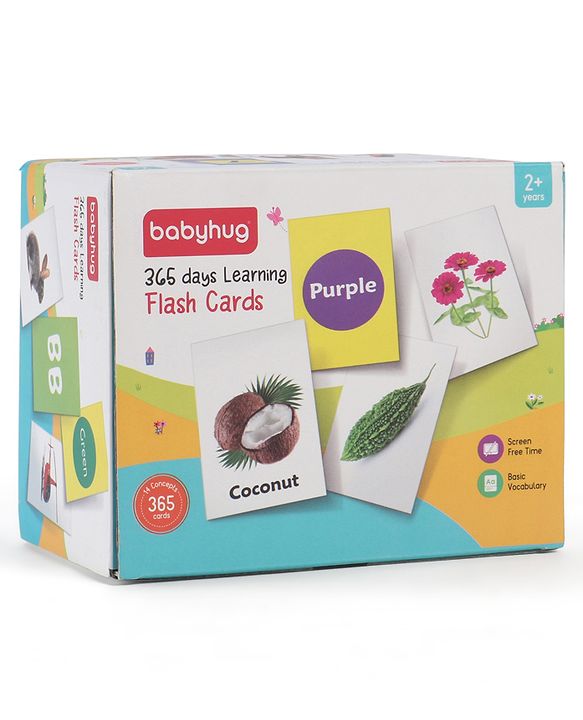 Babyhug Early Learning and Educational Double Sided Flash Cards New Learning for Every Day of the Year Develops Vocabulary & Recognition Skills Inhances Memory & Cognitive Skills - 365 Cards