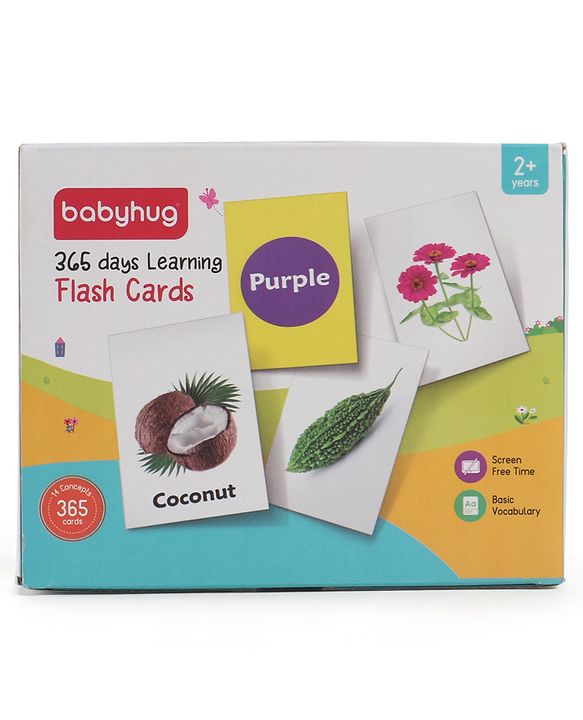 Babyhug Early Learning and Educational Double Sided Flash Cards New Learning for Every Day of the Year Develops Vocabulary & Recognition Skills Inhances Memory & Cognitive Skills - 365 Cards
