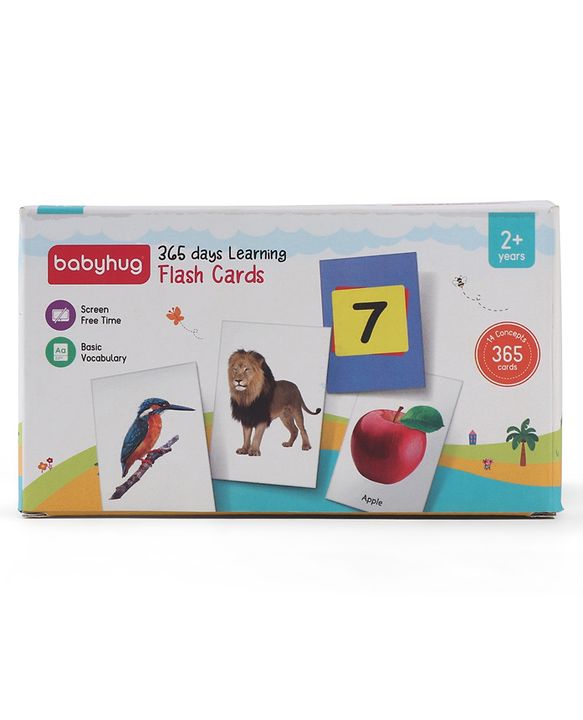 Babyhug Early Learning and Educational Double Sided Flash Cards New Learning for Every Day of the Year Develops Vocabulary & Recognition Skills Inhances Memory & Cognitive Skills - 365 Cards