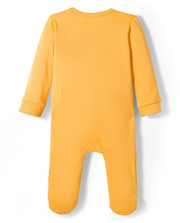 Babyhug Cotton Knit Full Sleeves Front Open Sleep Suits with Nautical Theme Print Pack of 2 - Red & Mustard