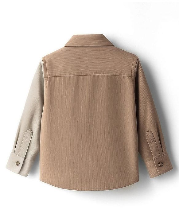 Babyhug Cotton Woven Full Sleeves Solid Corduroy Cut & Sew Shirt - Multicolor