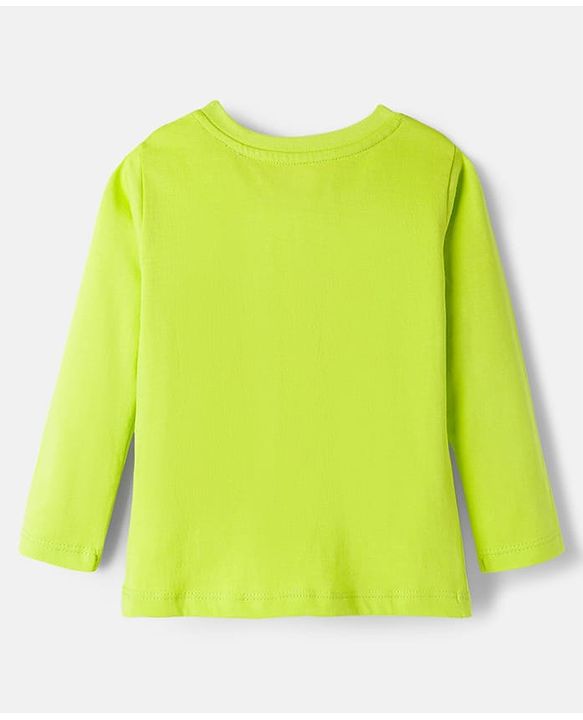 Babyhug Cotton Knit Full Sleeves Night Suit With Text Print - Green
