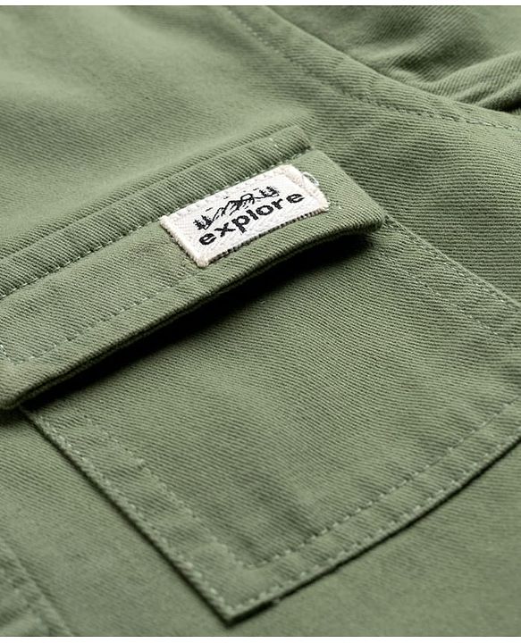 Babyhug Cotton Woven  Full Sleeve Solid Shirt with Patch- Green