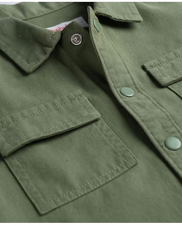 Babyhug Cotton Woven  Full Sleeve Solid Shirt with Patch- Green