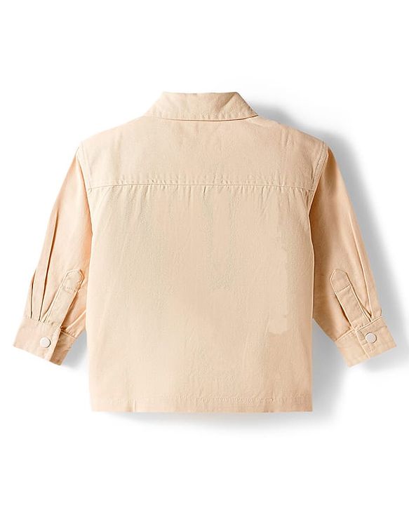 Babyhug Cotton Woven Full Sleeves Oversized Shirt with Numerical Print - Off White