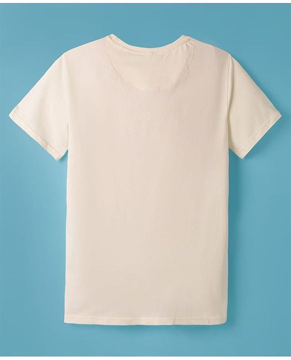 Pine Kids Cotton Knit Half Sleeves T-Shirt With Surfing Print - White